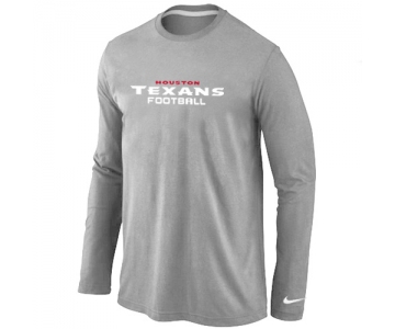 Nike Houston Texans Authentic font Long Sleeve T-Shirt Grey