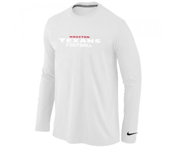 Nike Houston Texans Authentic font Long Sleeve T-Shirt White