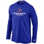 Nike Houston Texans Critical Victory Long Sleeve T-Shirt Blue