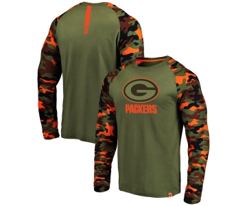 Green Bay Packers Heathered Gray Camo NFL Pro Line by Fanatics Branded Long Sleeve T-Shirt