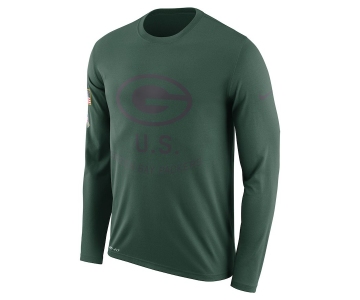 Green Bay Packers Nike Salute To Service Sideline Legend Performance Long Sleeve T-Shirt Green