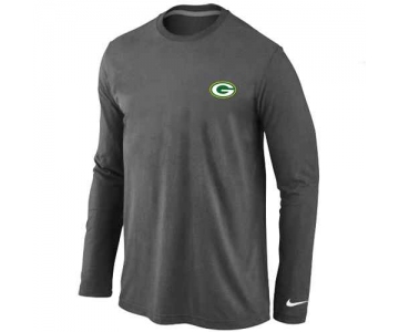 Green Bay Packers Sideline Legend Authentic Logo Long Sleeve T-Shirt D.Grey