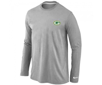 Green Bay Packers Sideline Legend Authentic Logo Long Sleeve T-Shirt Grey