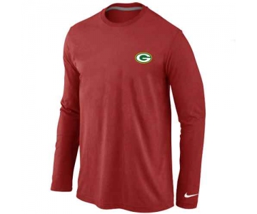 Green Bay Packers Sideline Legend Authentic Logo Long Sleeve T-Shirt Red