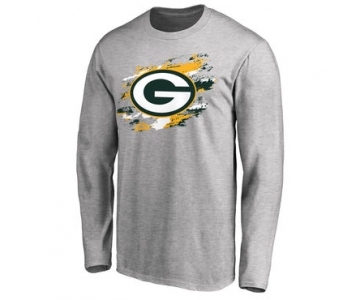 Men's Green Bay Packers NFL Pro Line Ash True Colors Long Sleeve T-Shirt