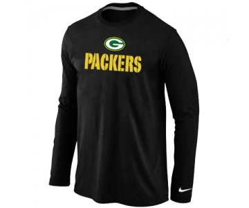 Nike Green Bay Packers Authentic Logo Long Sleeve T-Shirt Black