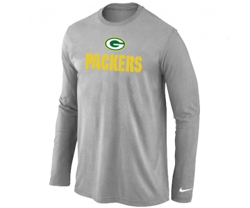 Nike Green Bay Packers Authentic Logo Long Sleeve T-Shirt Grey