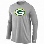 Nike Green Bay Packers Logo Long Sleeve T-Shirt Grey