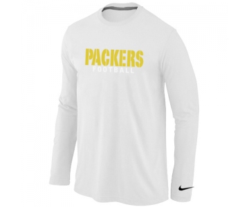 Nike Green Bay Packers font Long Sleeve T-Shirt White