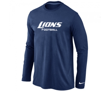 Nike Detroit Lions Authentic font Long Sleeve T-Shirt D.Blue