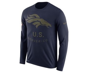 Denver Broncos Nike Salute To Service Sideline Legend Performance Long Sleeve T-Shirt Navy