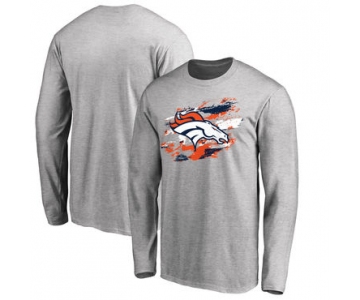 Men's Denver Broncos NFL Pro Line Ash True Colors Long Sleeve T-Shirt