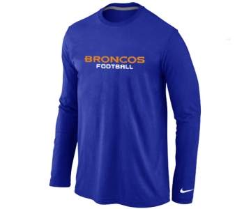 Nike Denver Broncos Authentic font Long Sleeve T-Shirt blue