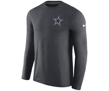 Men's Dallas Cowboys Nike Charcoal Coaches Long Sleeve Performance T-Shirt