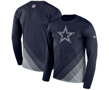 Men's Dallas Cowboys Nike Navy Sideline Legend Prism Performance Long Sleeve T-Shirt