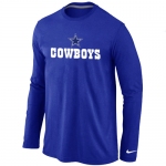 Nike Dallas Cowboys Authentic Logo Long Sleeve T-Shirt Blue