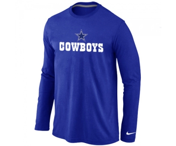 Nike Dallas Cowboys Authentic Logo Long Sleeve T-Shirt Blue