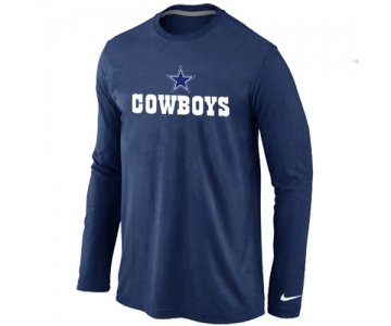 Nike Dallas Cowboys Authentic Logo Long Sleeve T-Shirt D.Blue