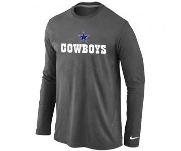 Nike Dallas Cowboys Authentic Logo Long Sleeve T-Shirt D.Grey