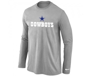 Nike Dallas Cowboys Authentic Logo Long Sleeve T-Shirt Grey