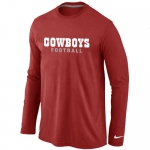 Nike Dallas Cowboys font Long Sleeve T-Shirt Red