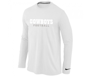 Nike Dallas Cowboys font Long Sleeve T-Shirt White