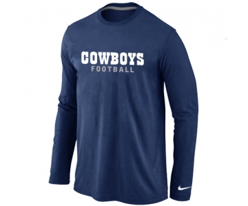 Nike Dallas Cowboys font Long Sleeve T-ShirtD.Blue