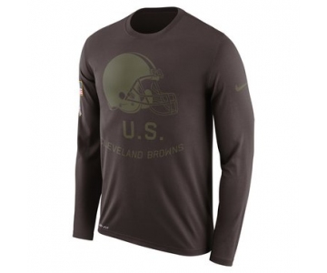 Cleveland Browns Nike Salute To Service Sideline Legend Performance Long Sleeve T-Shirt Brown