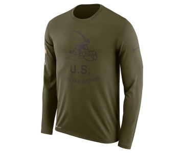 Cleveland Browns Nike Salute To Service Sideline Legend Performance Long Sleeve T-Shirt Olive