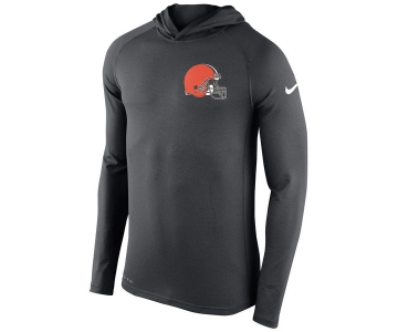 Men's Cleveland Browns Nike Gray Stadium Touch Performance Long Sleeve T-Shirt