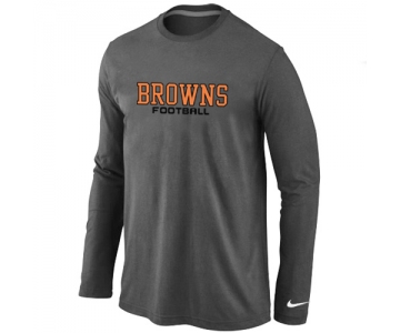 Nike Cleveland Browns Authentic font Long Sleeve T-Shirt D.Grey