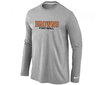 Nike Cleveland Browns Authentic font Long Sleeve T-Shirt Grey