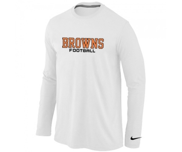 Nike Cleveland Browns Authentic font Long Sleeve T-Shirt White