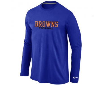 Nike Cleveland Browns Authentic font Long Sleeve T-Shirt blue