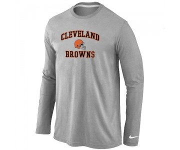 Nike Cleveland Browns Heart Grey Long Sleeve T-Shirt