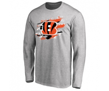 Men's Cincinnati Bengals NFL Pro Line Ash True Colors Long Sleeve T-Shirt