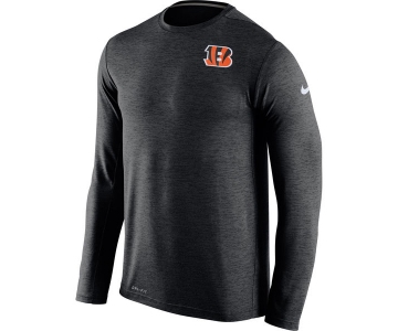 Men's Cincinnati Bengals Nike Black Dri FIT Touch Long Sleeve Performance T-Shirt