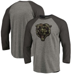 Chicago Bears NFL Pro Line by Fanatics Branded Black Gray Tri Blend 34-Sleeve T-Shirt