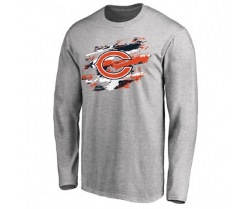 Men's Chicago Bears NFL Pro Line Ash True Colors Long Sleeve T-Shirt