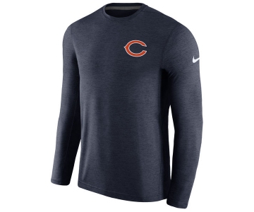 Men's Chicago Bears Nike Navy Coaches Long Sleeve Performance T-Shirt