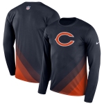 Men's Chicago Bears Nike Navy Sideline Legend Prism Performance Long Sleeve T-Shirt