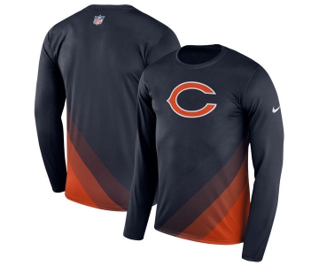 Men's Chicago Bears Nike Navy Sideline Legend Prism Performance Long Sleeve T-Shirt