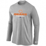 NIKE Chicago Bears Critical Victory Long Sleeve T-Shirt Grey