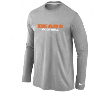 Nike Chicago Bears Authentic font Long Sleeve T-Shirt Grey