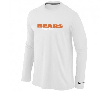 Nike Chicago Bears Authentic font Long Sleeve T-Shirt White