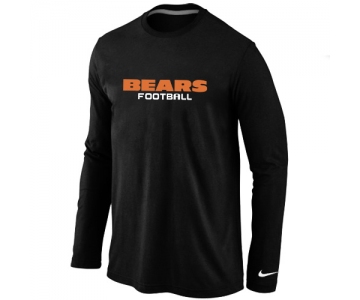 ike Chicago Bears Authentic font Long Sleeve T-Shirt Black