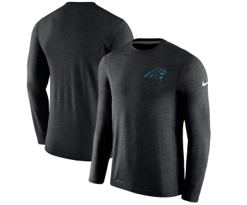 Men's Carolina Panthers Nike Black Coaches Long Sleeve Performance T-Shirt
