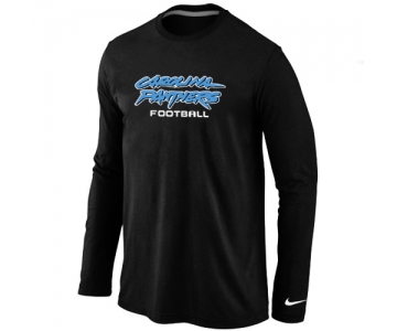Nike Carolina Panthers Authentic font Long Sleeve T-Shirt Black