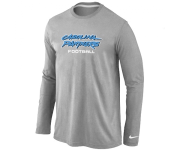 Nike Carolina Panthers Authentic font Long Sleeve T-Shirt Grey