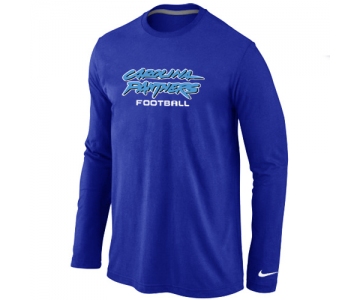 Nike Carolina Panthers Authentic font Long Sleeve T-Shirt blue